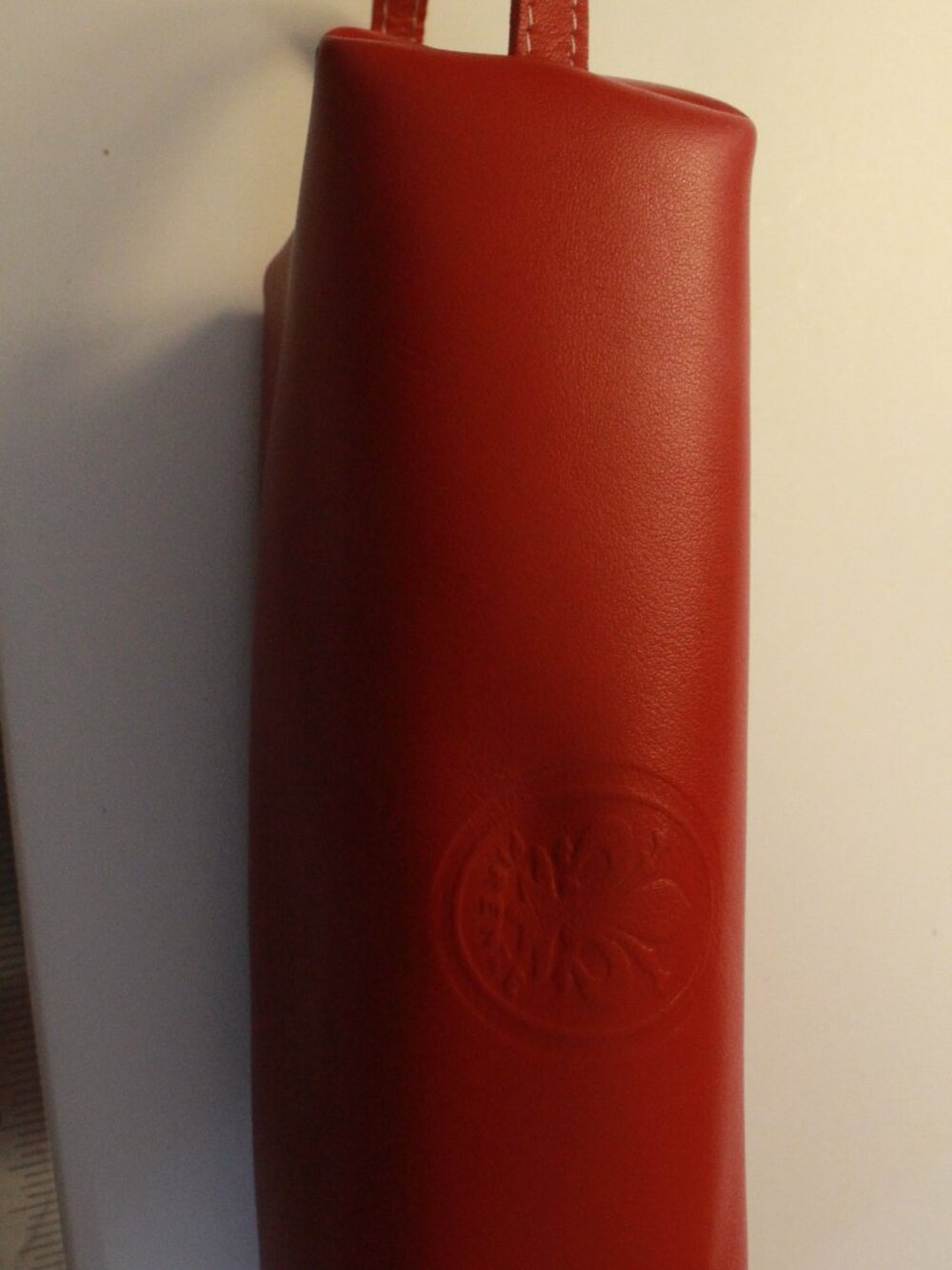 Italian Leather Red Firenze Toiletry Bag Travel Dopp Kit